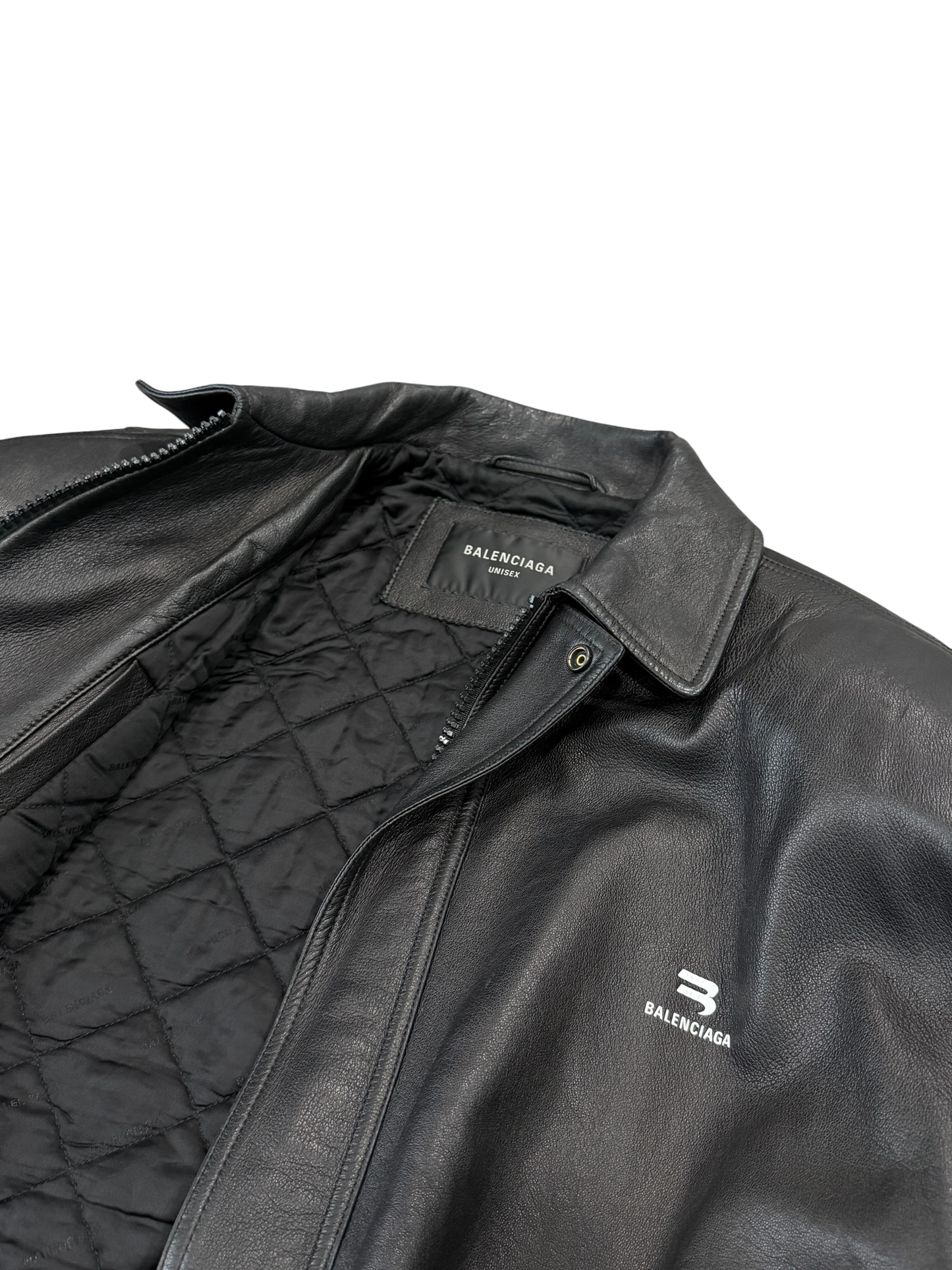 Balenciaga Taxi Leather Jacket W Shoulder Pads