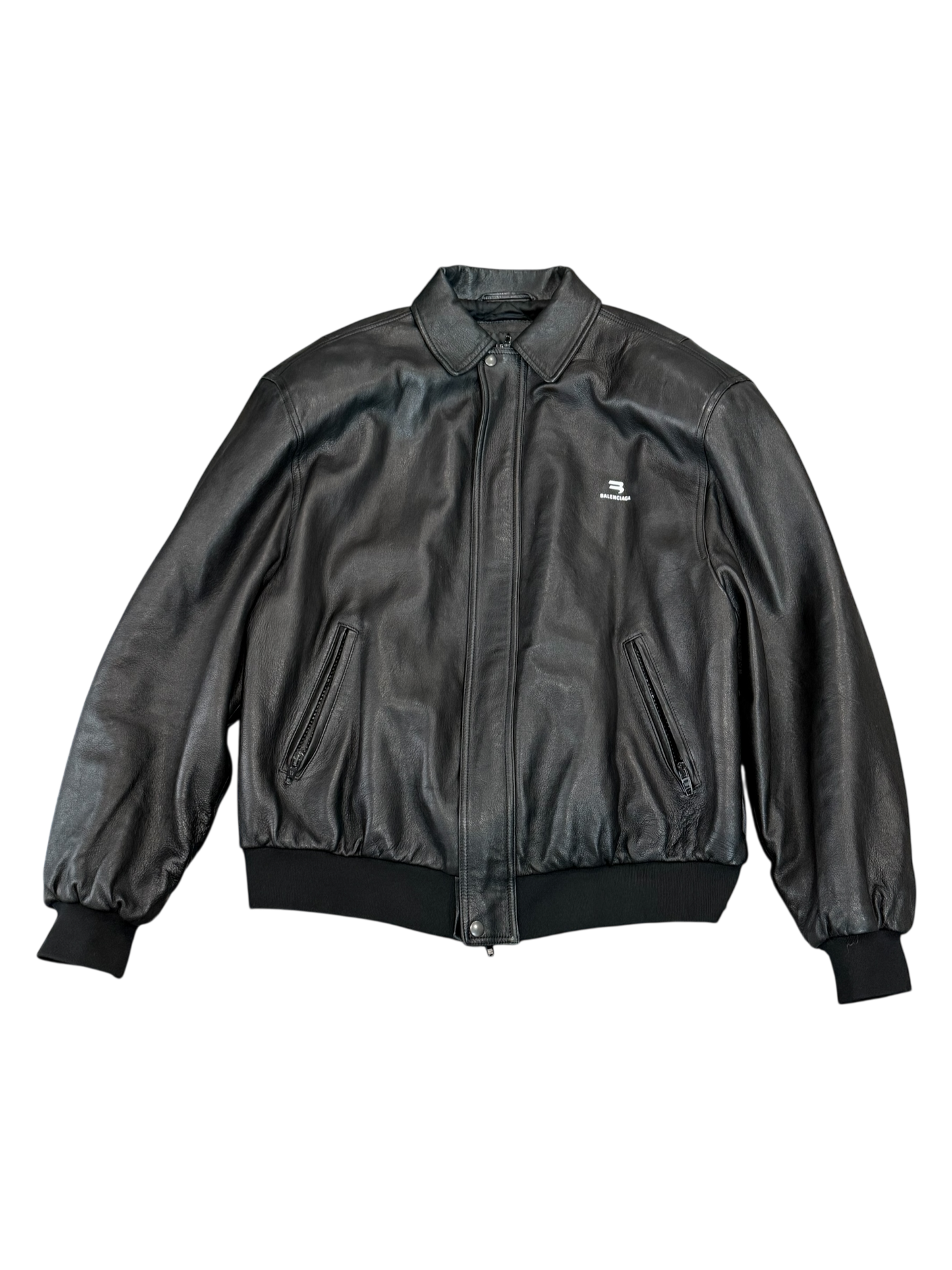 Balenciaga Taxi Leather Jacket W Shoulder Pads