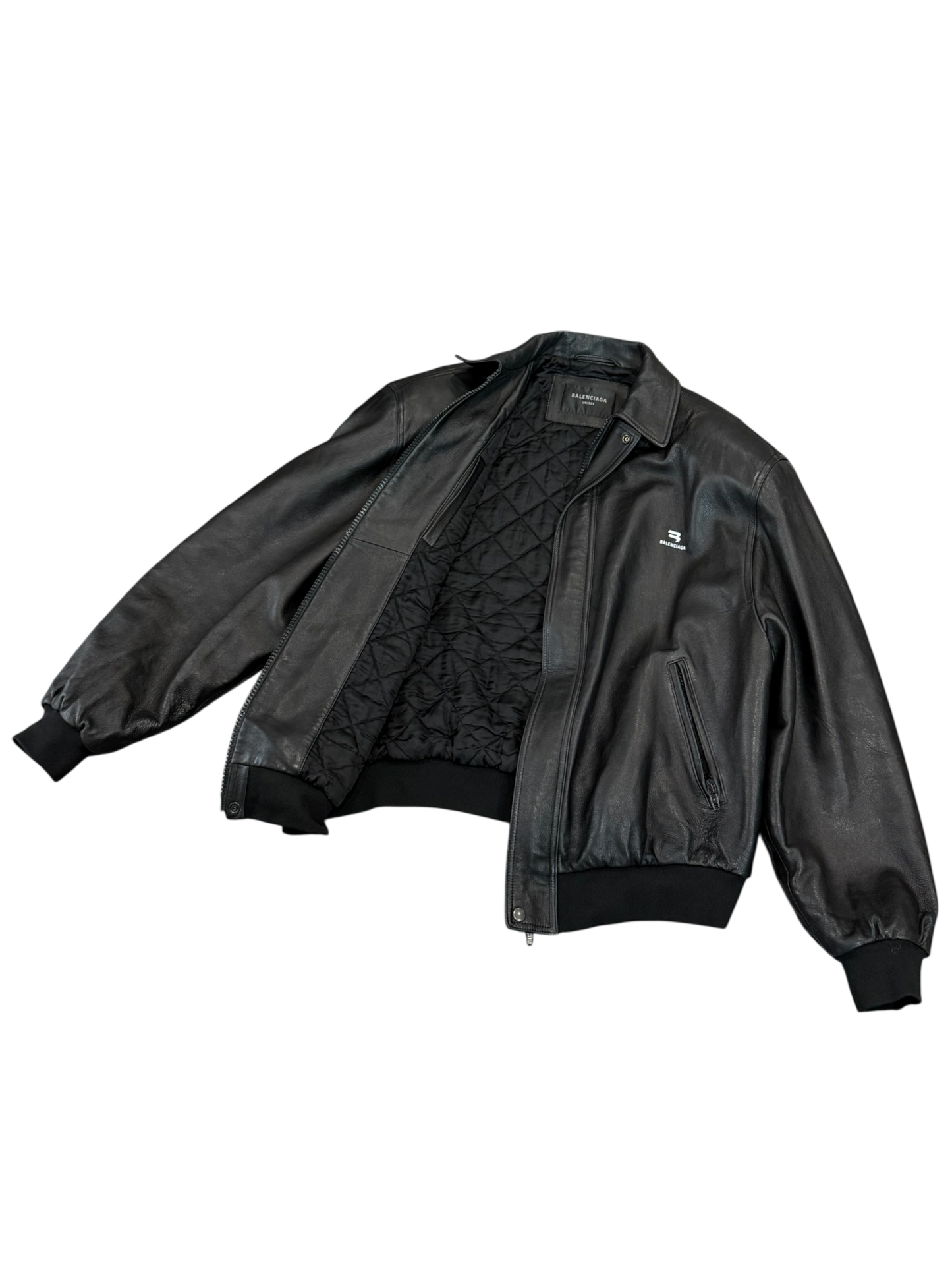 Balenciaga Taxi Leather Jacket W Shoulder Pads
