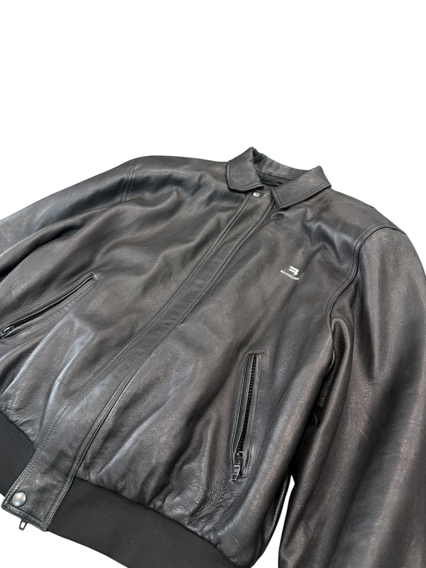 Balenciaga Taxi Leather Jacket W Shoulder Pads