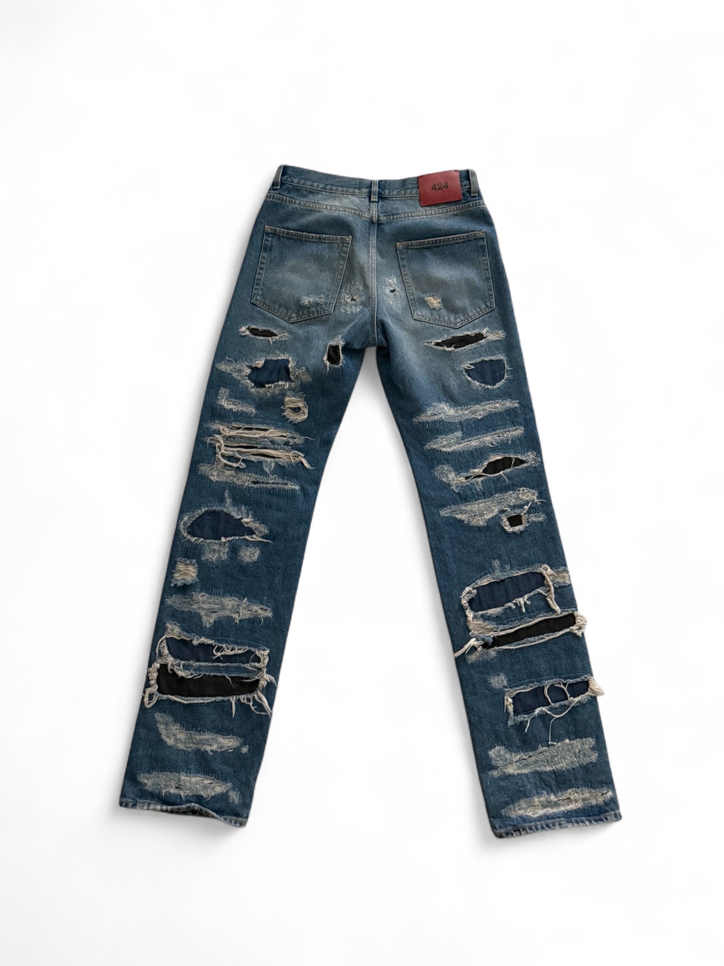 424 Distressed Repaired Denim Jeans
