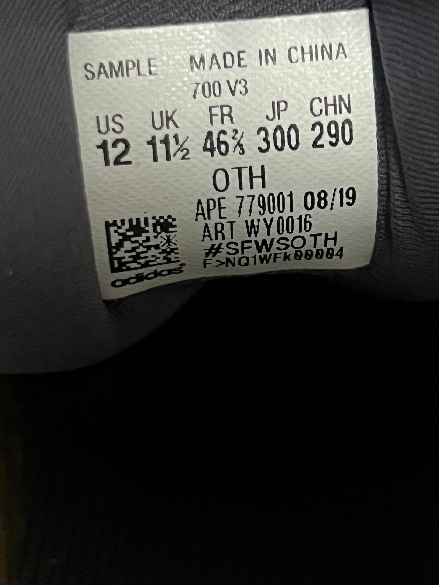 YZY Adidas 700 V3 Sample