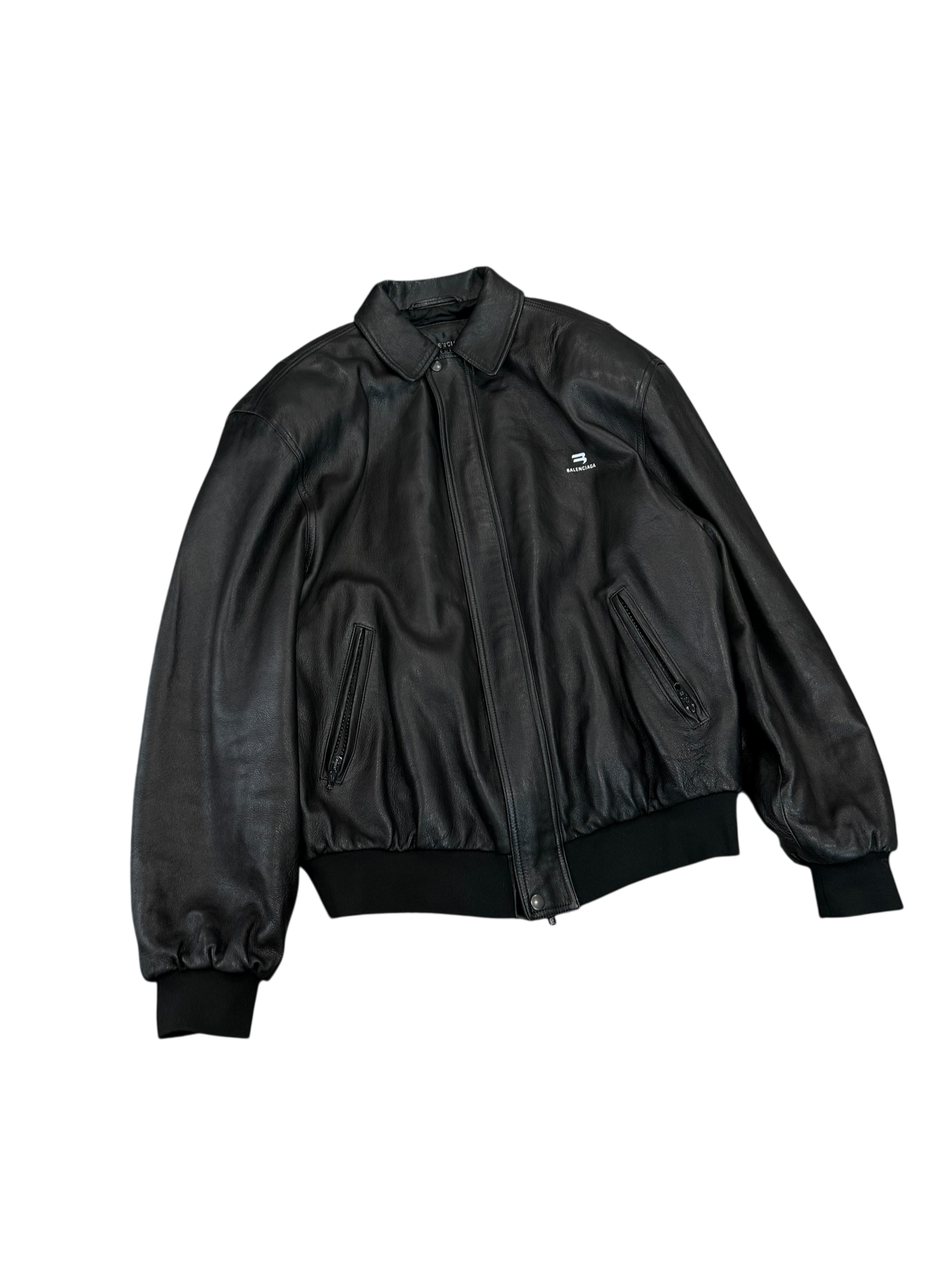 Balenciaga Taxi Leather Jacket W Shoulder Pads