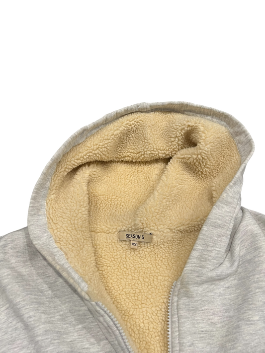 YZY Season 5 Heather Sherpa Zip Up Hoodie