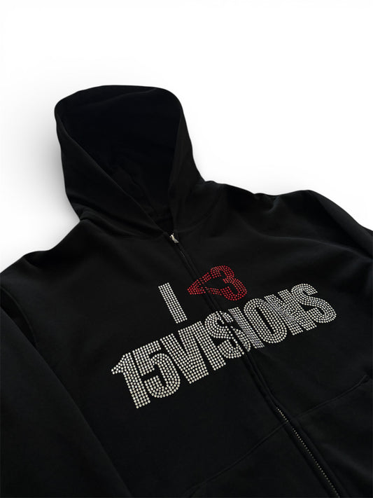 15Visions Rhinestone Zip Hoodie