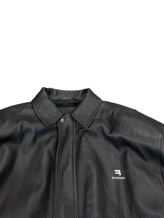 Balenciaga Taxi Leather Jacket W Shoulder Pads