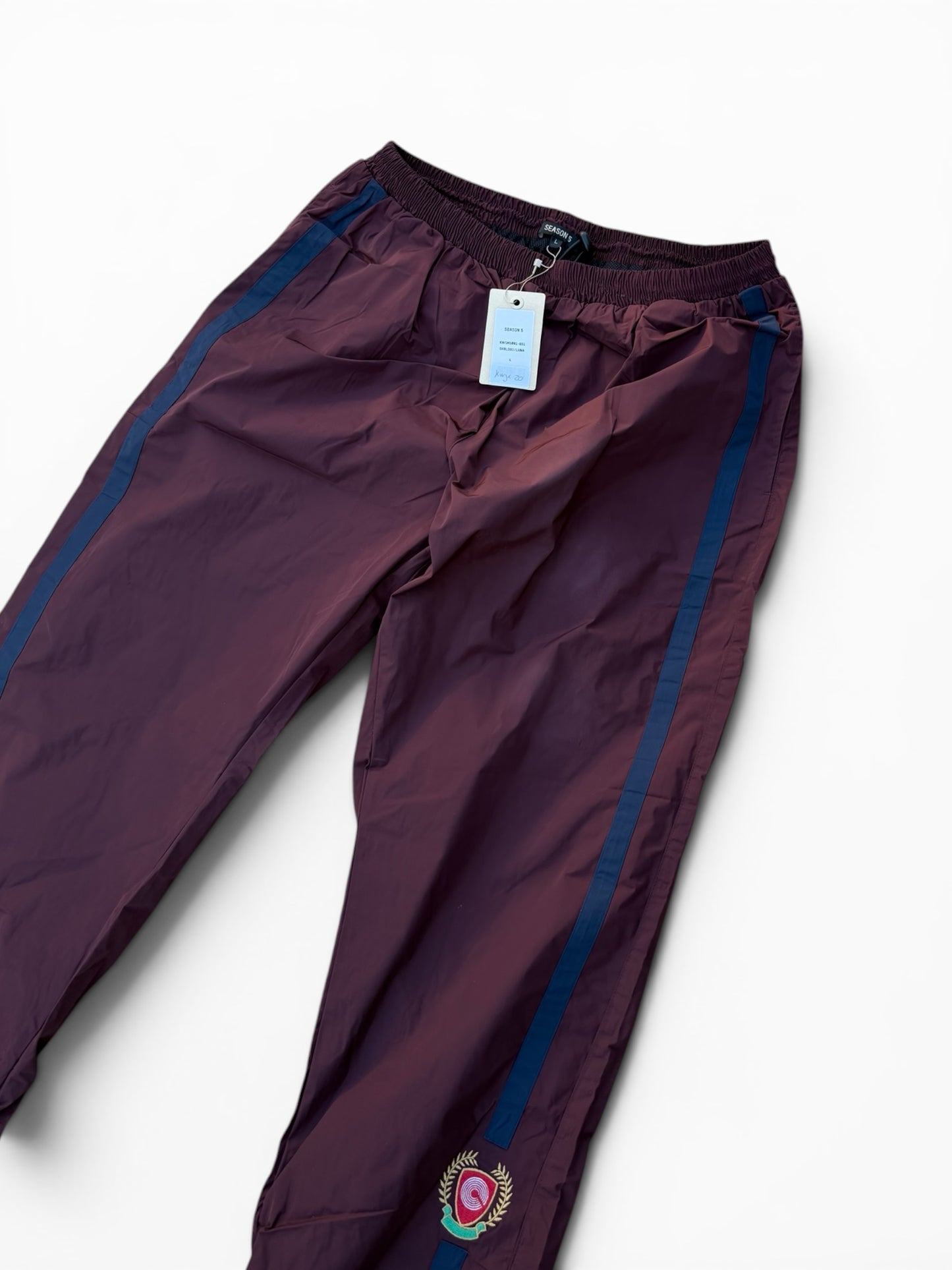 YZY Season 5 Crest Track Pants Oxblood