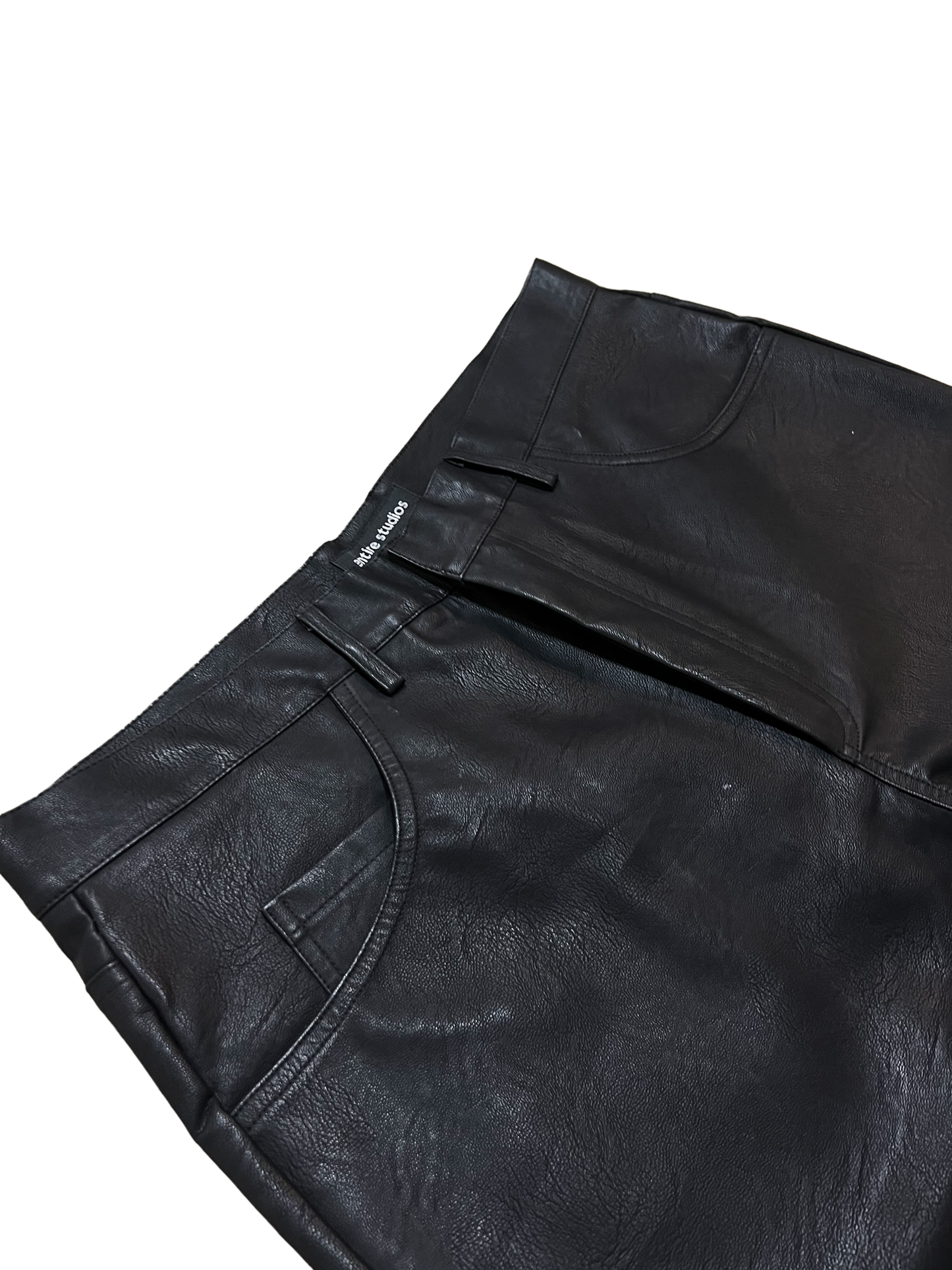 Entire Studios Black Wet Faux-Leather Pants