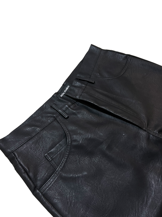 Entire Studios Black Wet Faux-Leather Pants