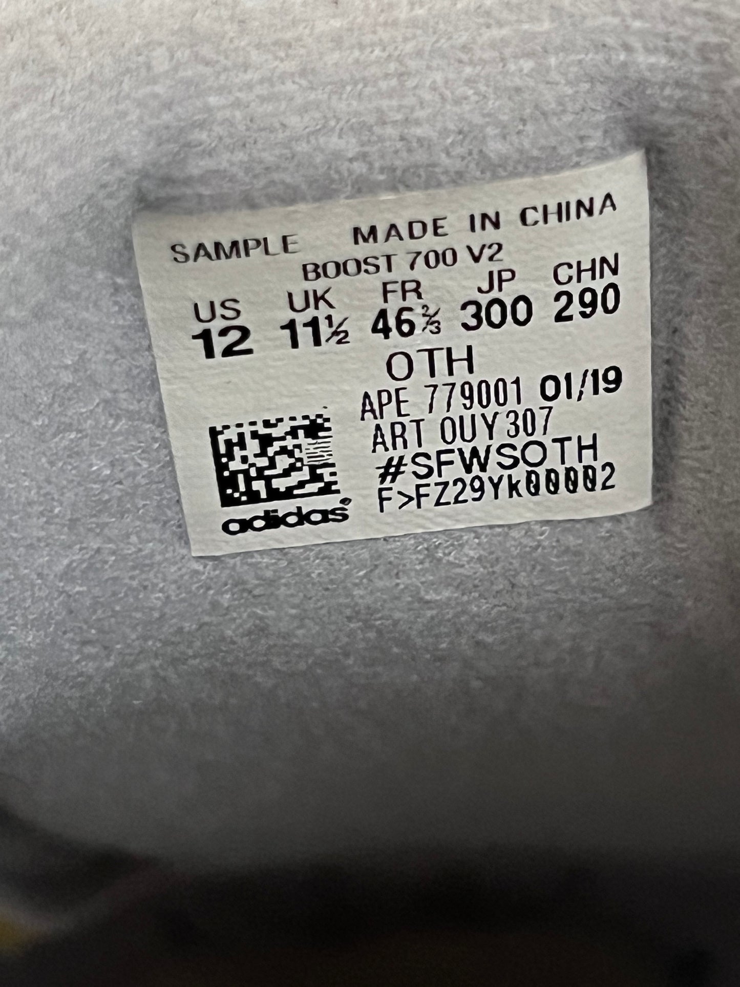 YZY Adidas 700 V2 Sample