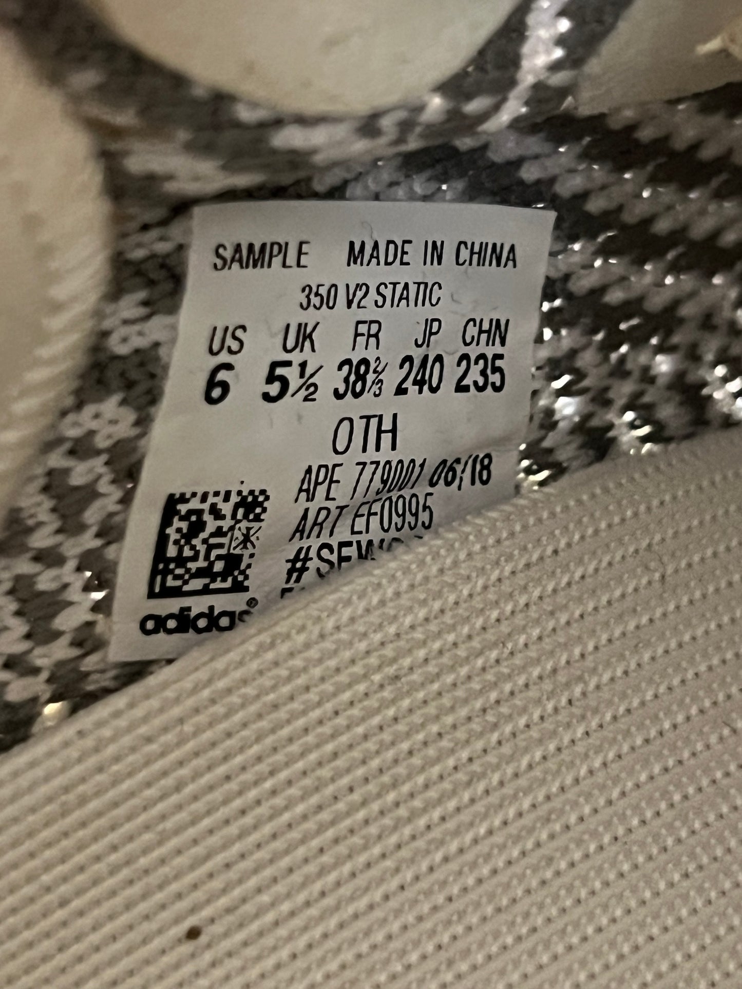 YZY Adidas 350 V2 Static Sample