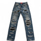 424 Distressed Repaired Denim Jeans
