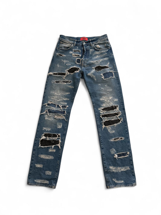 424 Distressed Repaired Denim Jeans