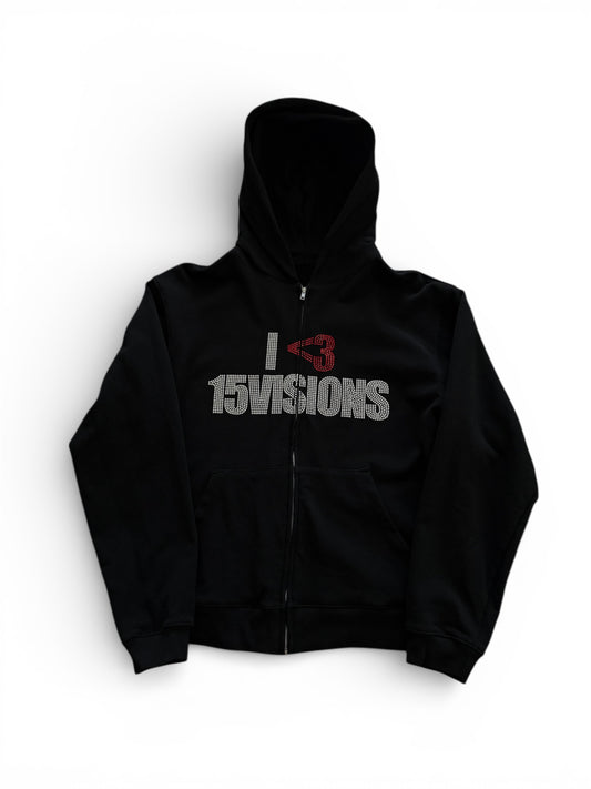 15Visions Rhinestone Zip Hoodie