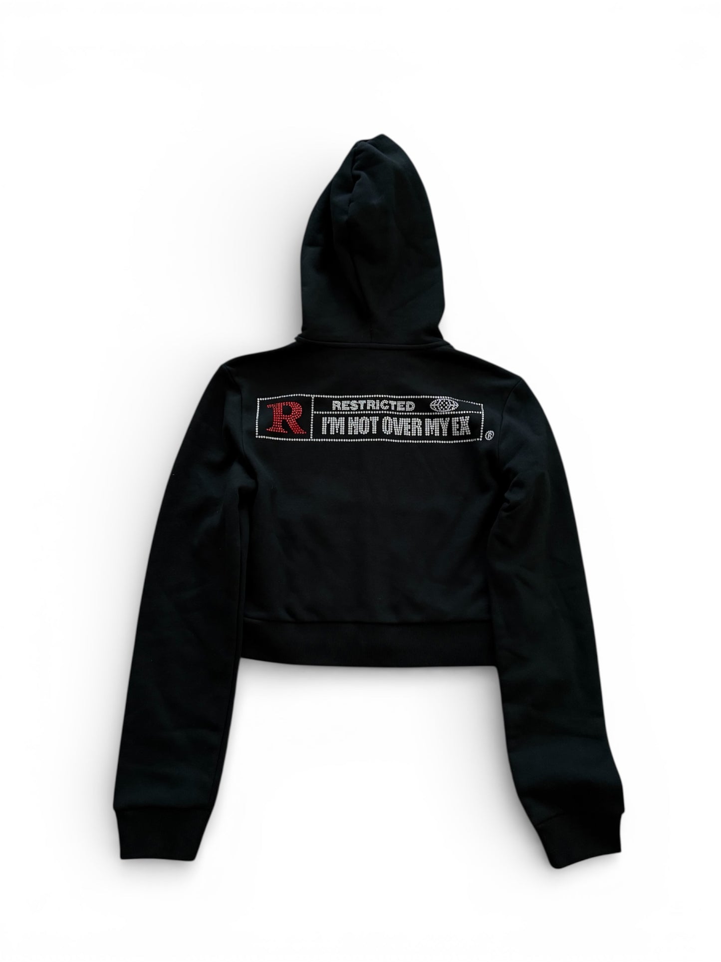 15Visions Rhinestone Cropped Full Zip Hoodie