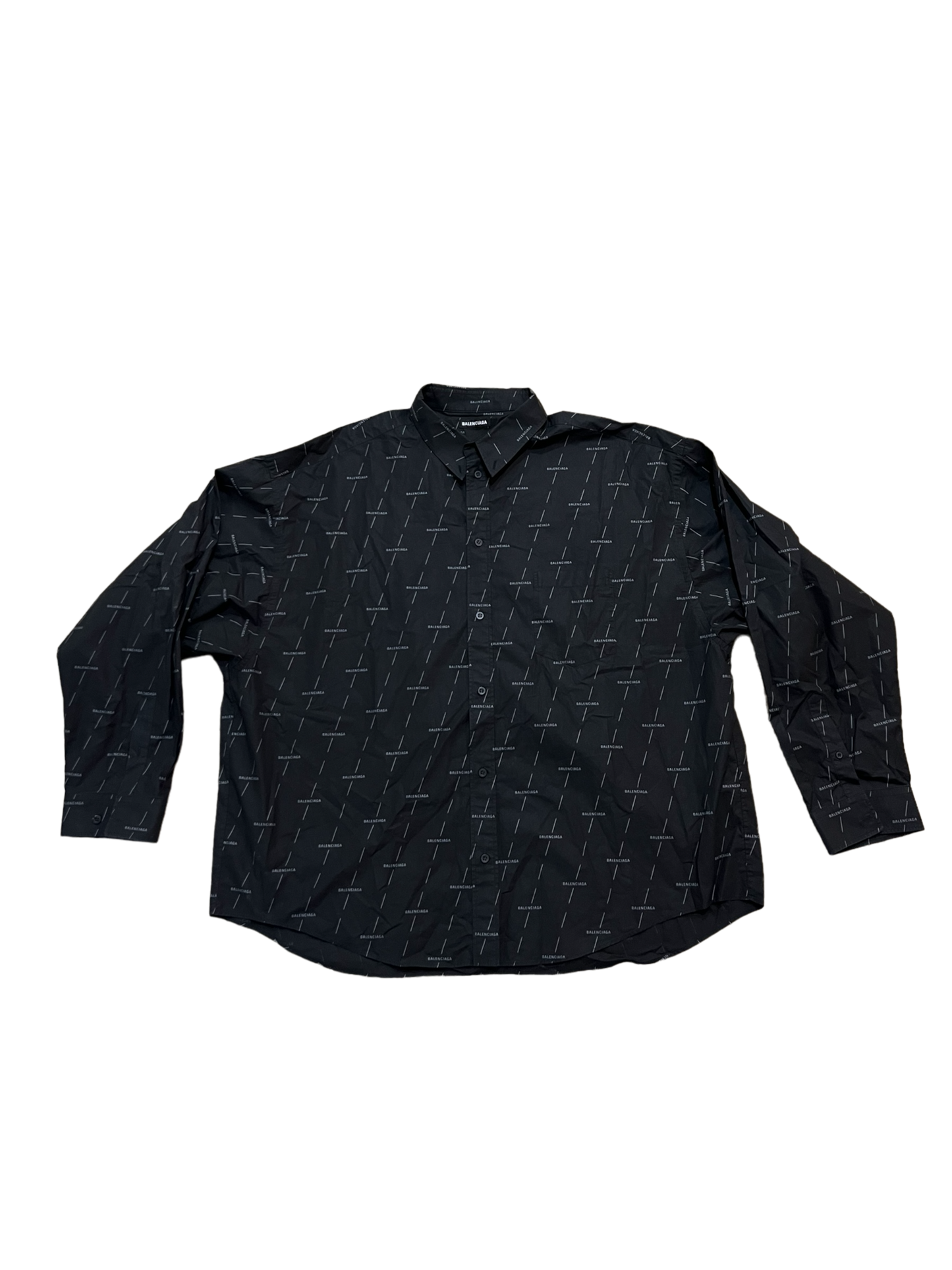 Balenciaga Black Monogram Dress Shirt