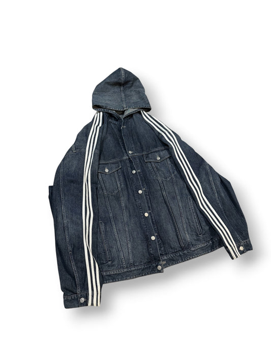 Balenciaga x Adidas Sample Hooded Denim Jacket