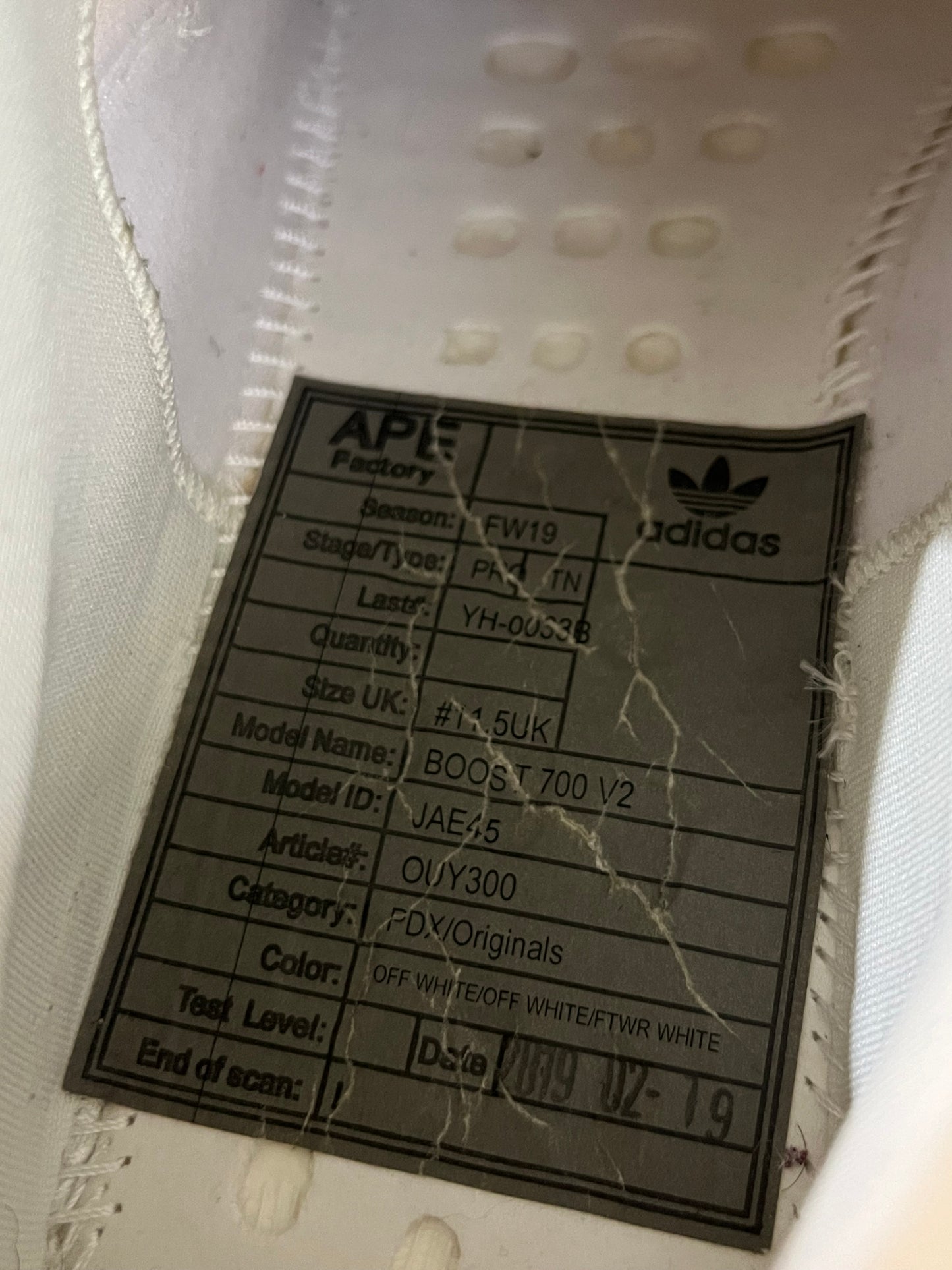 YZY Adidas 700 V2 Sample