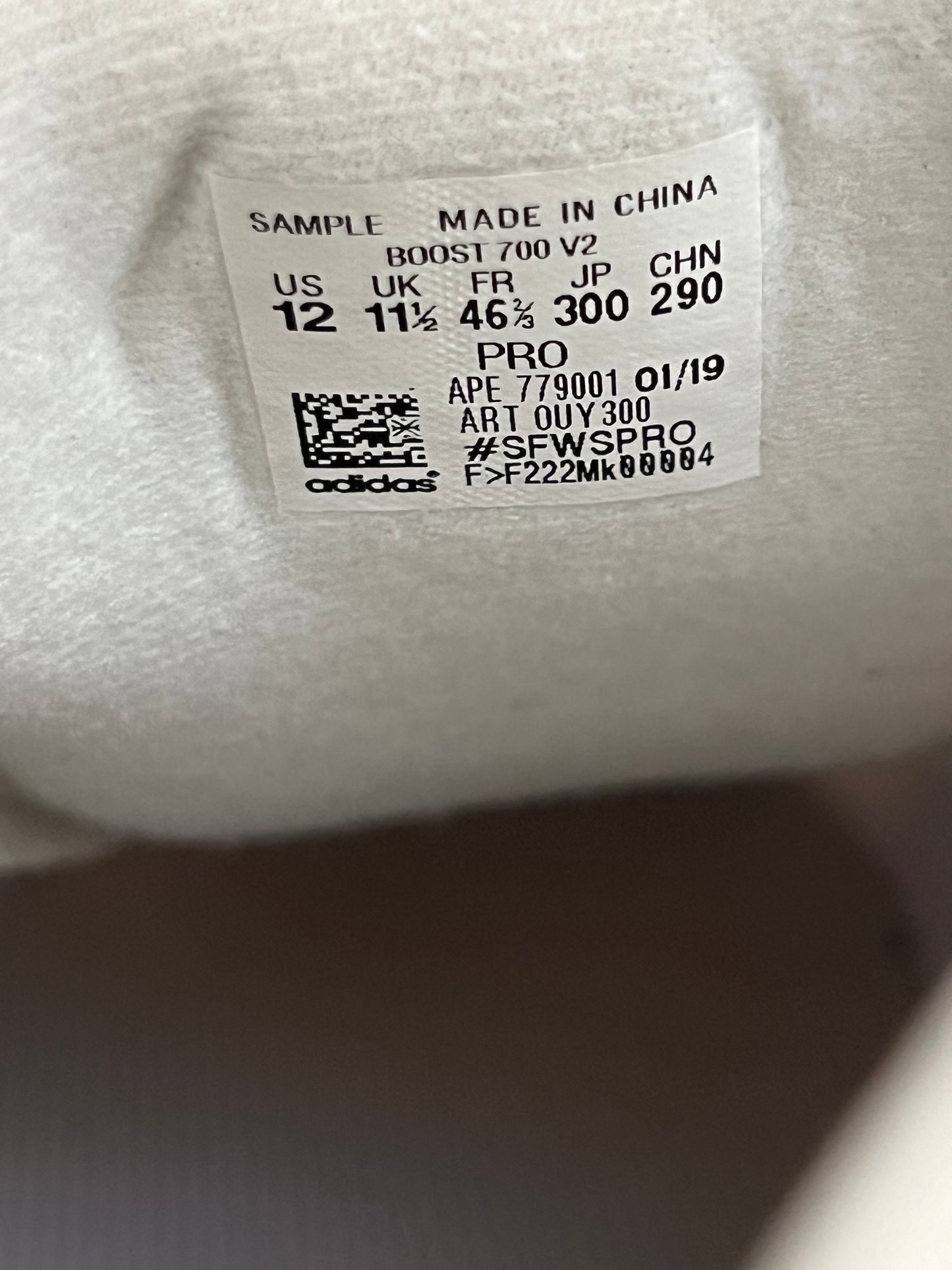 YZY Adidas 700 V2 Sample