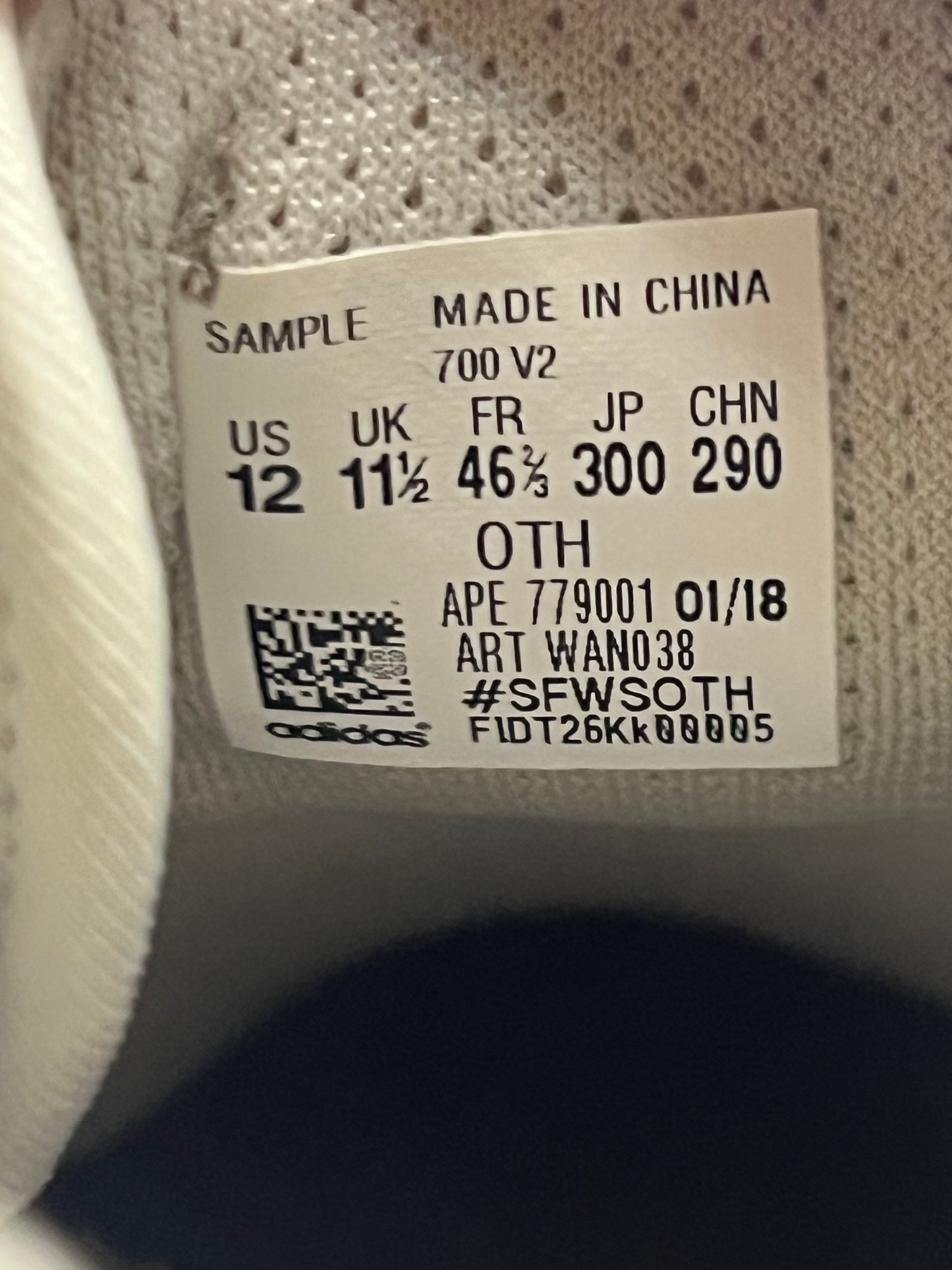 YZY Adidas 700 V2 Sample