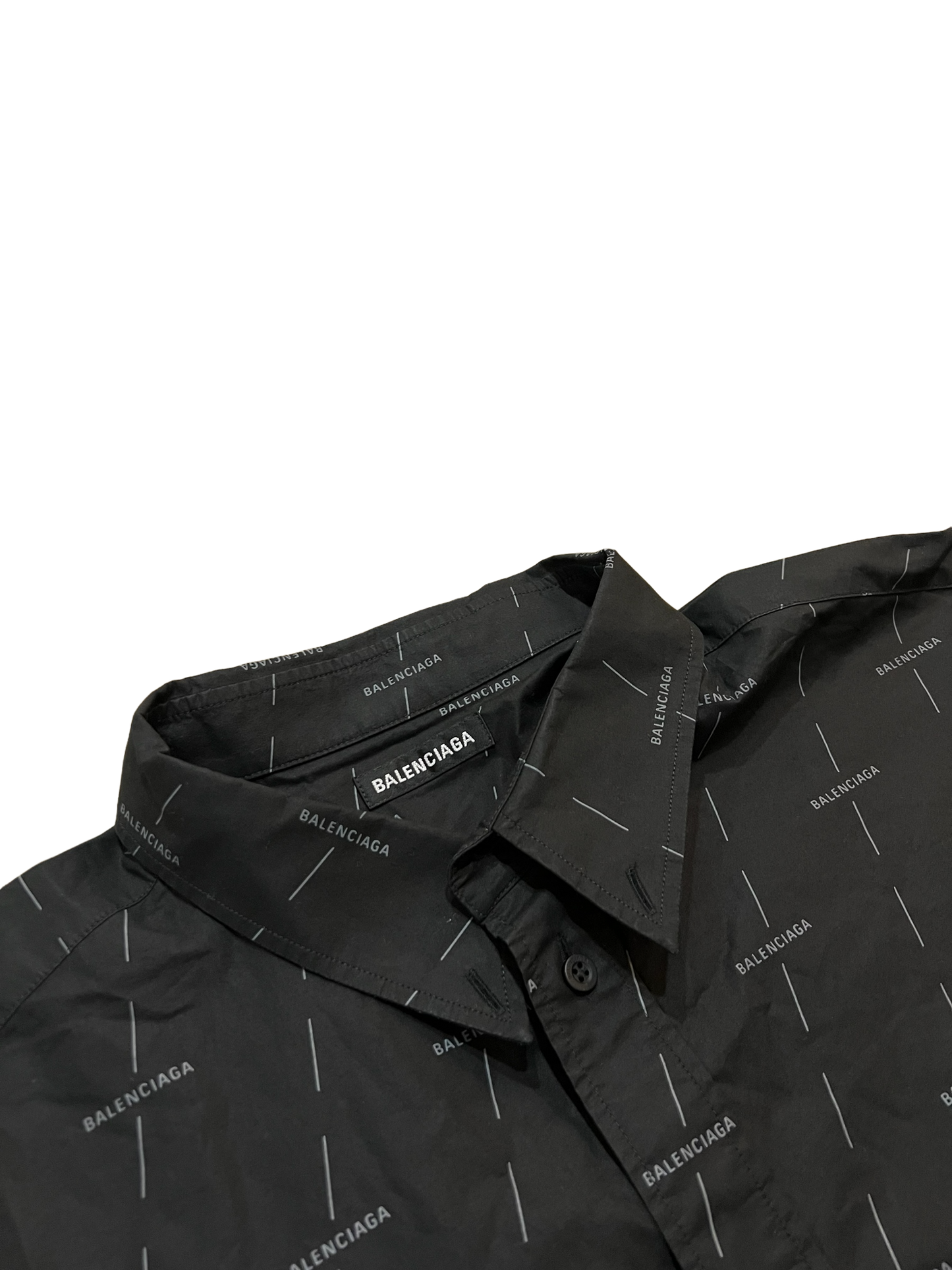 Balenciaga Black Monogram Dress Shirt