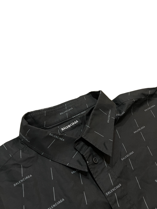 Balenciaga Black Monogram Dress Shirt