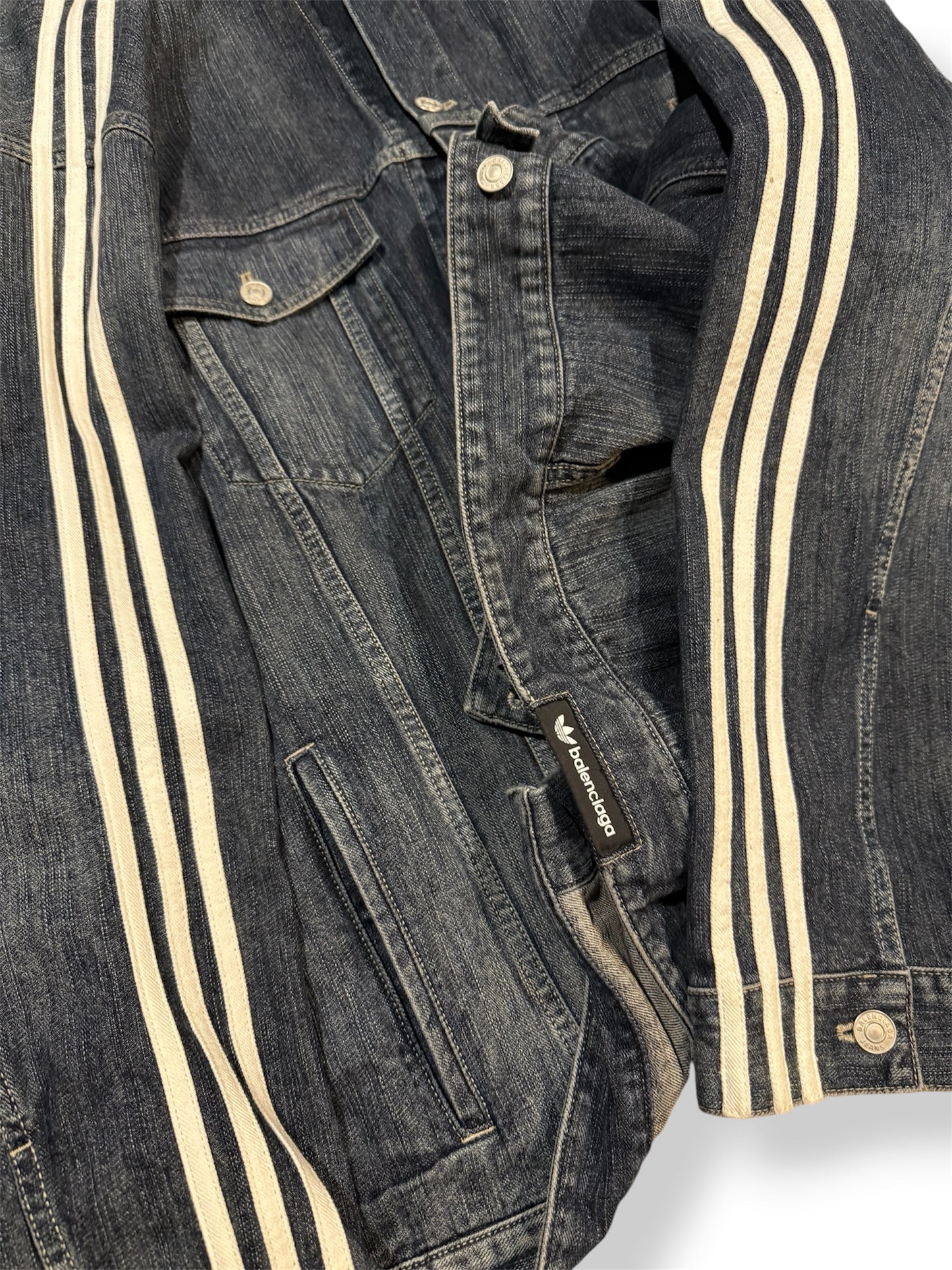 Balenciaga x Adidas Sample Hooded Denim Jacket