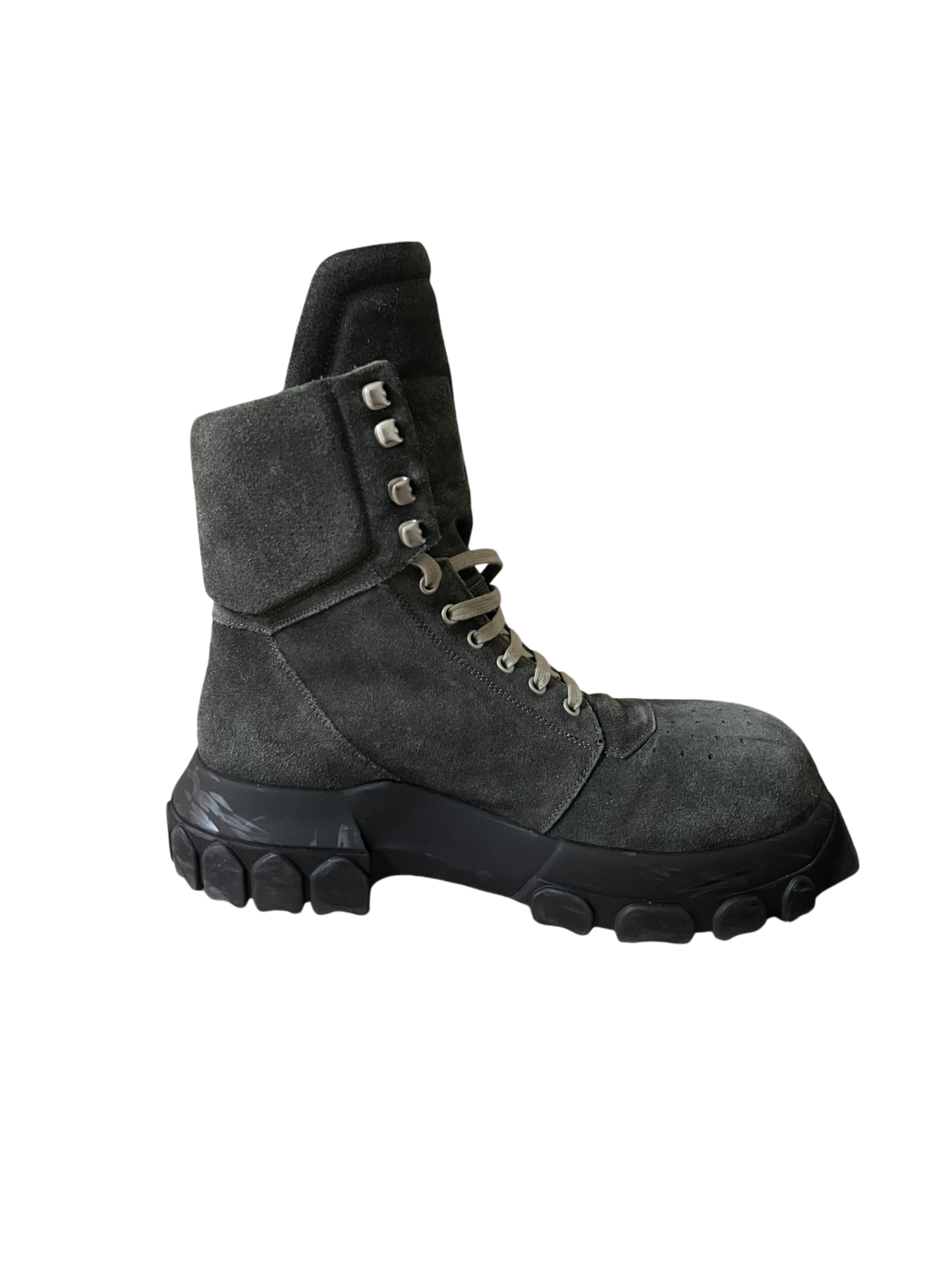 Rick Owens Army tractor chunky sole suede boots