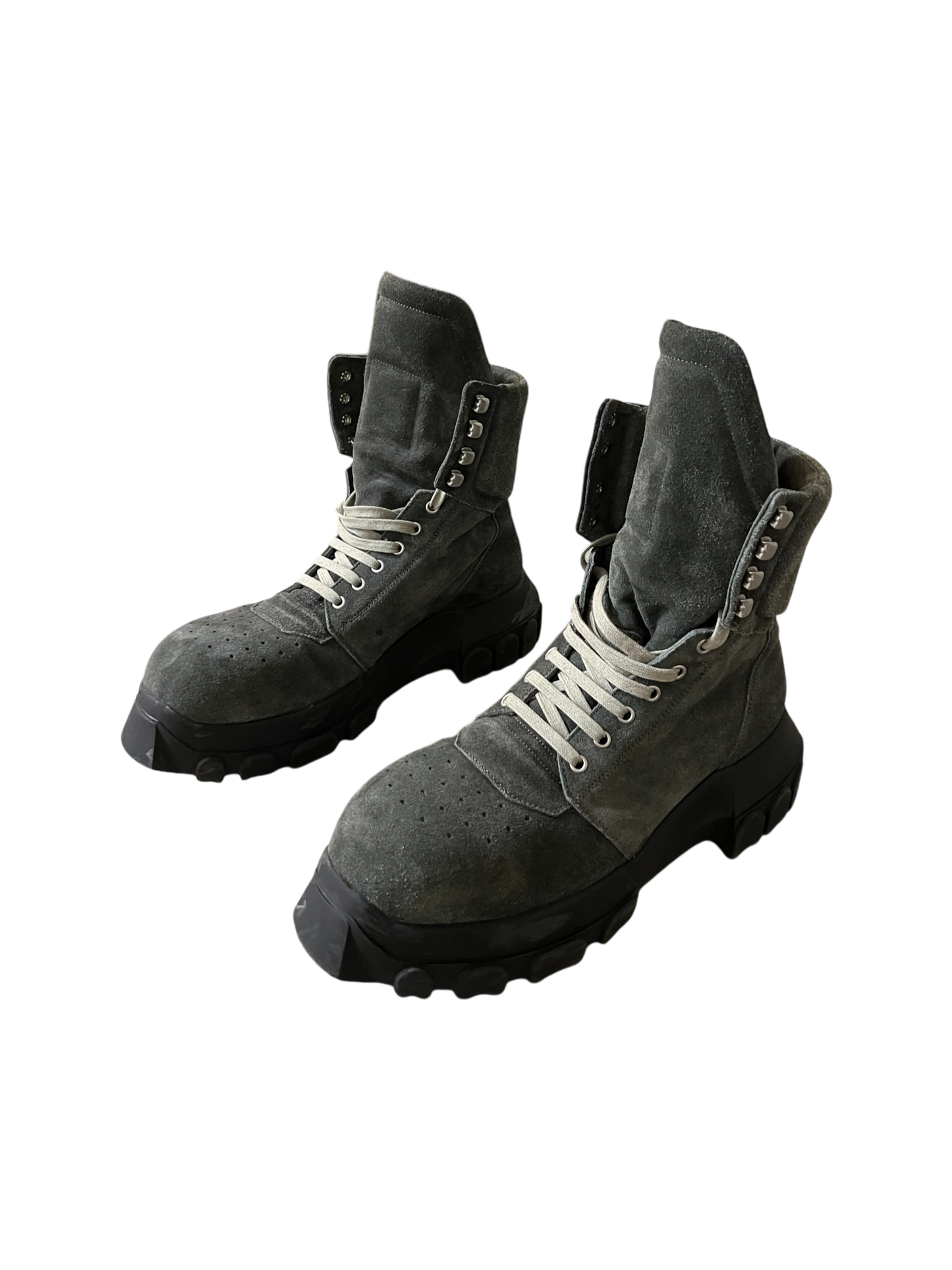 Rick Owens Army tractor chunky sole suede boots