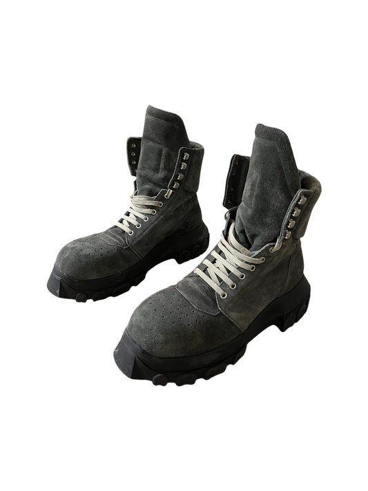 Rick Owens Army tractor chunky sole suede boots